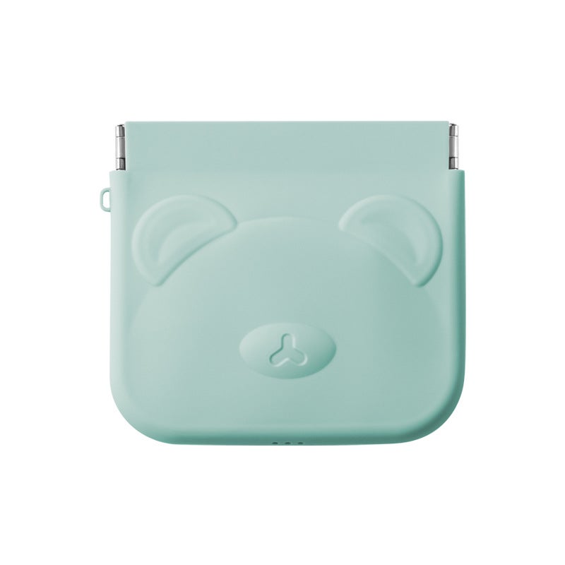 Silicone storage bag coin purse cosmetic bag mini drawstring earphone digital bag multi-purpose braces lipstick shrapnel bag(XX-Green, 115*110*26mm) - Image 1