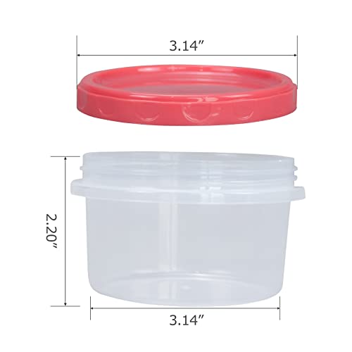 Jucaifu 8 Ounce reuseable small plastic freezer storage container jars with screw lid for food snacks lunch(8Pcs, Red) - Image 2