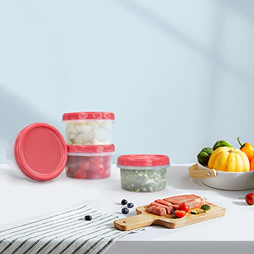 Jucaifu 8 Ounce reuseable small plastic freezer storage container jars with screw lid for food snacks lunch(8Pcs, Red) - Image 3