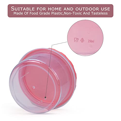 Jucaifu 8 Ounce reuseable small plastic freezer storage container jars with screw lid for food snacks lunch(8Pcs, Red) - Image 4