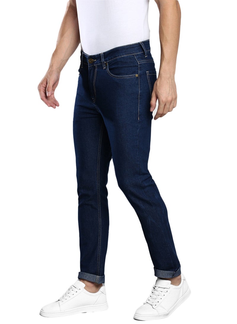 Dennis Lingo بنطلون جينز Dennis Lingo رجالي بقصّة Indigo Slim Fit ومتوسط الارتفاع  - Image 3