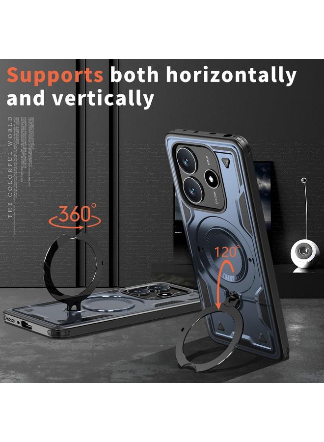 اس-توب جراب لهاتف Redmi Note 14 5G PC Hybrid TPU Armor MagSafe Ring Holder جراب هاتف - Image 2