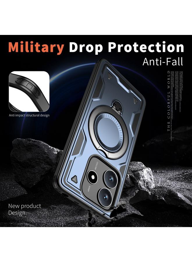 اس-توب جراب لهاتف Redmi Note 14 5G PC Hybrid TPU Armor MagSafe Ring Holder جراب هاتف - Image 3
