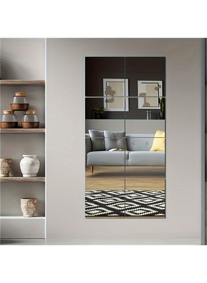 POWER Self Adhesive Acrylic Mirror Wall Tiles, Flexible Soft Mirror Sheets for Bedroom, Home Gym & Door Decor, Frameless Lightweight Unbreakable Wall Mirror Panels, Easy Peel and Stick Installation, Multiple Sizes & Sets - Image 4