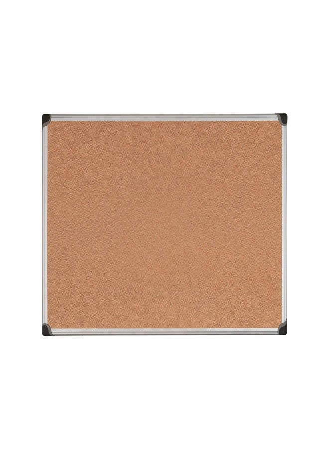MasterVision Maya Series Self-Healing Cork Bulletin Board, Wall Mounting Push Pin Cork Board, 24" x 36", Aluminum Frame - Image 1