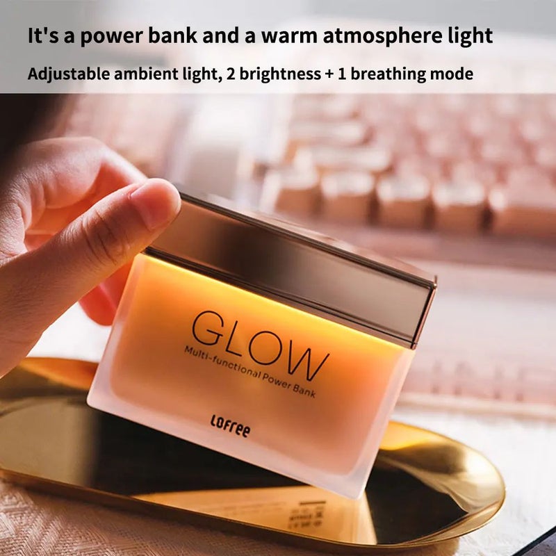 Lofree Glow Power Bank, Fast Charging with Built-In 270-Degree Type-C Cable, Large Capacity, Crimson - Image 4