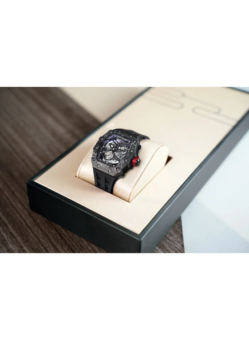 Tsar Bomba 43 mm Tsar Bomba Men's Watch Automatic Skeleton Mechanism Watch Luxury Sapphire Barrel Waterproof 50 m Durable Brand Rectangular Diving Sport Military Gift Man for Men | Best Price UAE