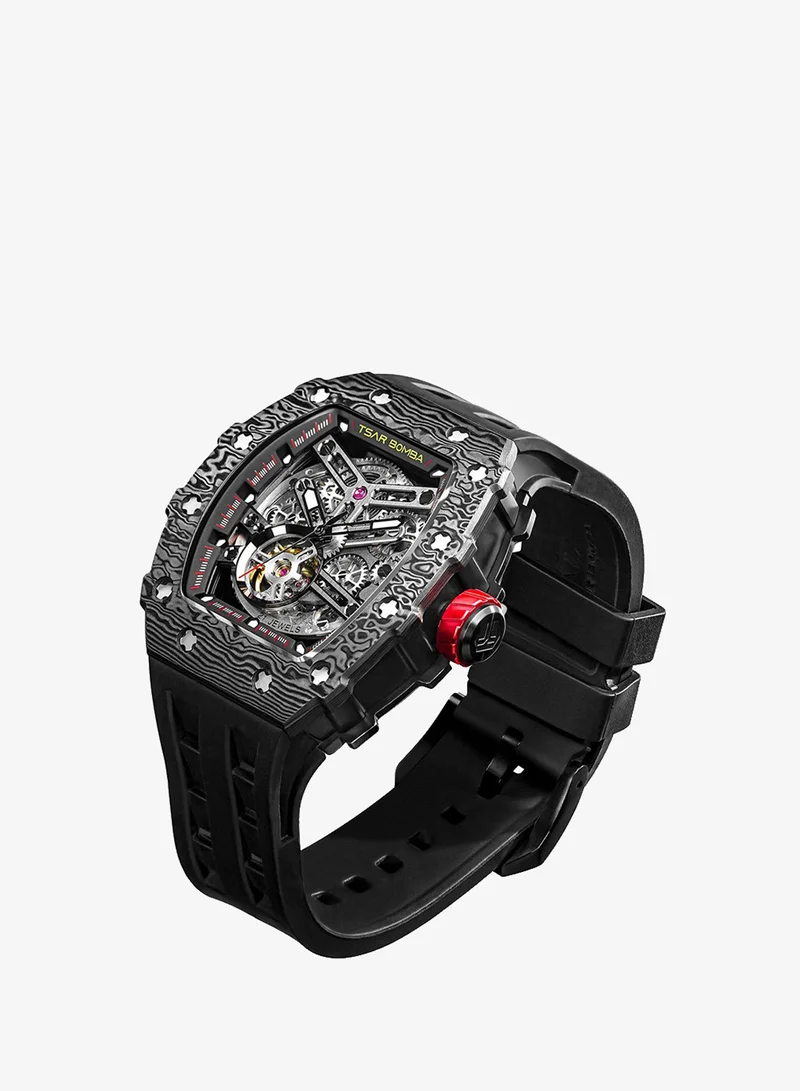 Tsar Bomba 43 mm Tsar Bomba Men's Watch Automatic Skeleton Mechanism Watch Luxury Sapphire Barrel Waterproof 50 m Durable Brand Rectangular Diving Sport Military Gift Man for Men | Best Price UAE