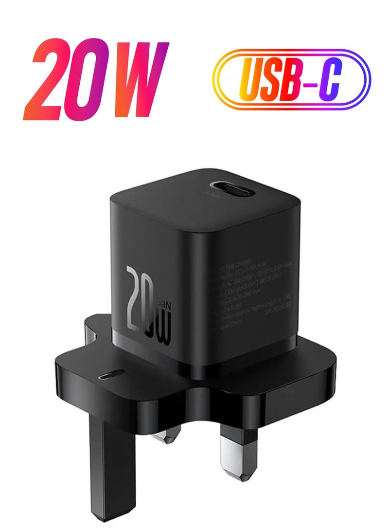 بيسوس شاحن آيفون نوع C PD GaN5 Pro 20 واط شاحن سريع USB C التوصيل آيفون 15 شاحن سريع رئيس نوع C محول الطاقة العالمي محول السفر USB-C شاحن آيفون 15/15 برو ماكس/15 برو/15 بلس/14/13/12/11 أسود - Image 1