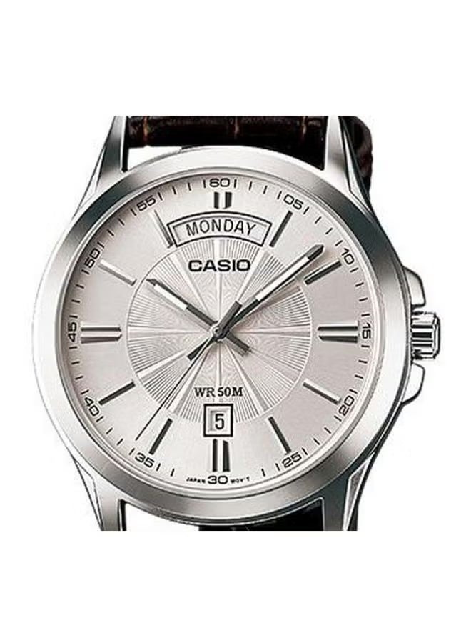 Casio MTP-1384D-1AVDF Men’s Analog Watch – Stainless Steel Silver Strap, Black Dial, Day & Date Display, Quartz Movement, Water Resistant, Classic Business & Casual Wristwatch - Image 2