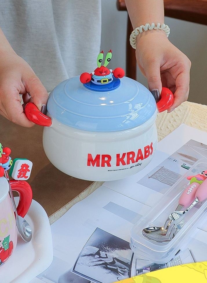 عام وعاء سيراميك - وعاء شوربة، أطباق معكرونة، وعاء سلطة، وعاء تقديم، وعاء إفطار مع غطاء، مناسب للسلطة والحلويات، إكسسوارات مطبخ منزلية - Image 3