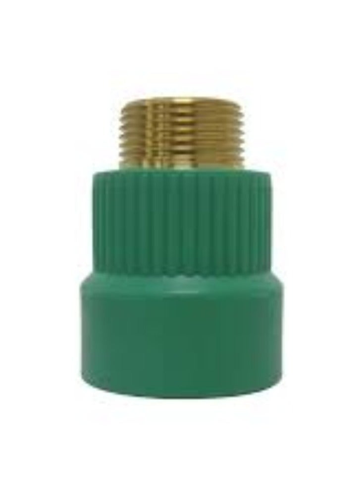 KNP Male Socket PPR Pipe Fitting (32MM X 3/4 Inch) is a crucial component designed for connecting PPR (Polypropylene Random Copolymer) pipes to threaded fittings or devices. - Image 1
