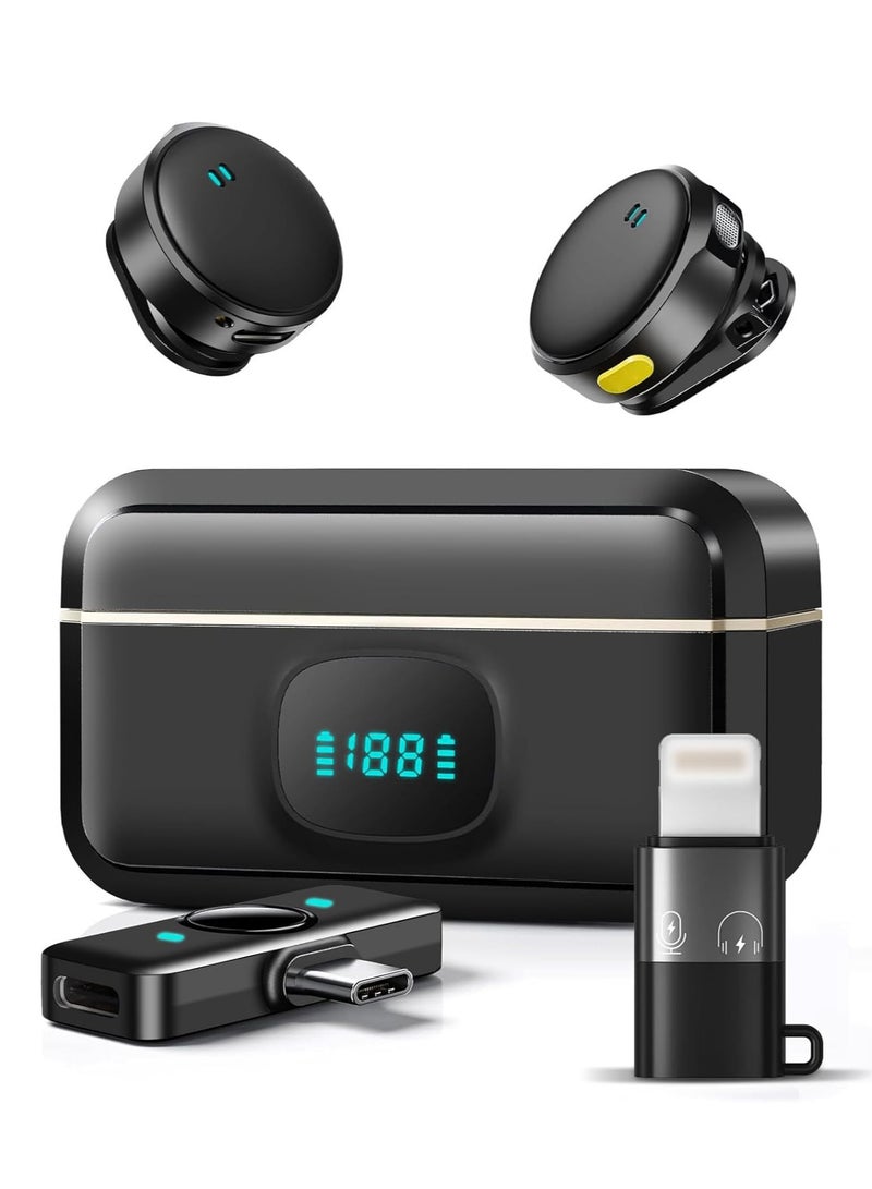 Wireless Lavalier Microphone for iPhone/Android, Mini Lapel Mic with Charging Case, Magnetic Clip, Noise Cancelling, 300FT Range, Condenser Mic for Stream, Vlog, TikTok and YouTube - Image 2