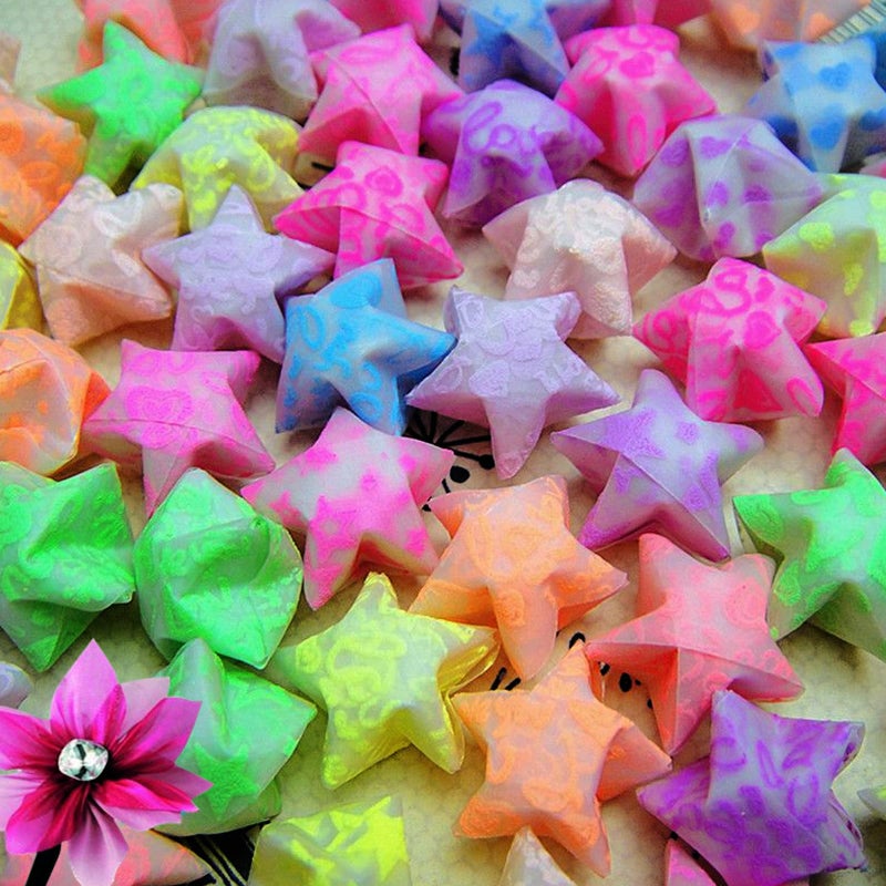 Hvogvok Star origami, colorful decorative paper strips, origami paper strips, DIY origami star paper strips (12 color glowing star origami/210 sheets) - Image 3