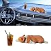 BDZMC Cute Dog Car Rearview Mirror Accessories Sleeping Corgi Car Dashboard Decoration with Ice Coffee Resin Car Ornament Funny Automotive Mirror Accessories for Home Office Ice Coffee - Image 2