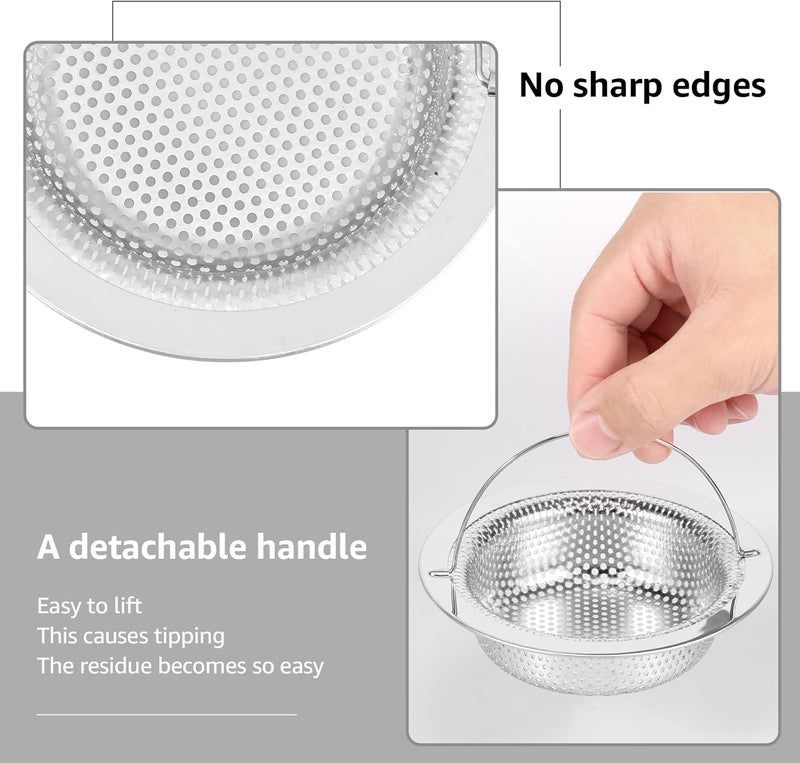 windforgecraft 6 Pcs Kitchen Sink Strainer Kitchen Sink Strainer Stainless Steel Basket Sink Strainer Sink Drain Strainer Anti Clogging Mesh Sink Filter Strainer Dishwasher Safe for Kitchen Bathroom Sink - Image 3