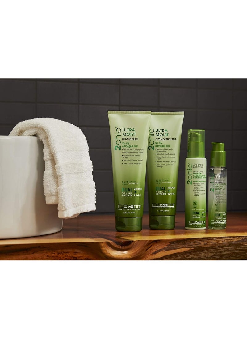 Giovane - Giovanni Elixir Styling Ultra Hydrating Moisturizer by 2 Chic - Smoothes Frizz and Prevents Splits, for Dry and Damaged Hair, with Avocado and Olive Oil, Enriched with Aloe Vera and Shea Butter - 4 oz - Image 1