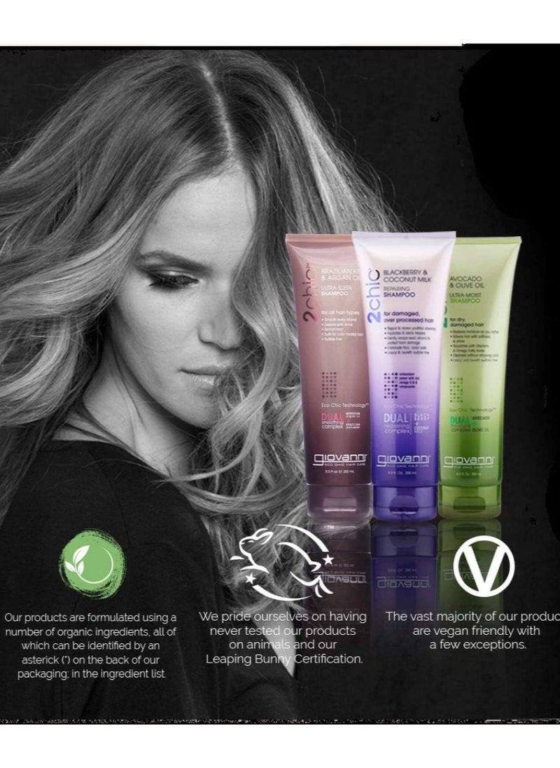 Giovane - Giovanni Elixir Styling Ultra Hydrating Moisturizer by 2 Chic - Smoothes Frizz and Prevents Splits, for Dry and Damaged Hair, with Avocado and Olive Oil, Enriched with Aloe Vera and Shea Butter - 4 oz - Image 1