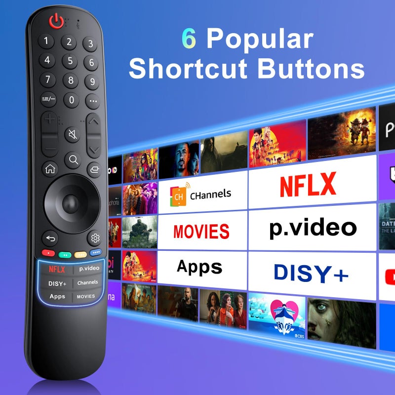 LOUTOC Magic-Remote Replacement for LG-Smart-TV-Remote-Control, Universal for LG Smart TV Series UHD OLED QNED NanoCell MiniLED 4K 8K(NO Voice & NO Pointer) - Image 4