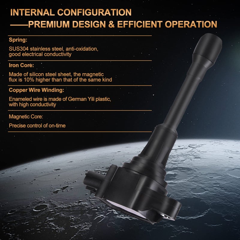 BLPextrm Ignition Coil Pack Compatible with Infiniti Nissan FX50 M56 Altima Cube Rogue Sentra Tiida Versa X-Trail L4 1.6L 1.8L 2.0L 2.5L Replaces# UF549 C1696 - Image 3