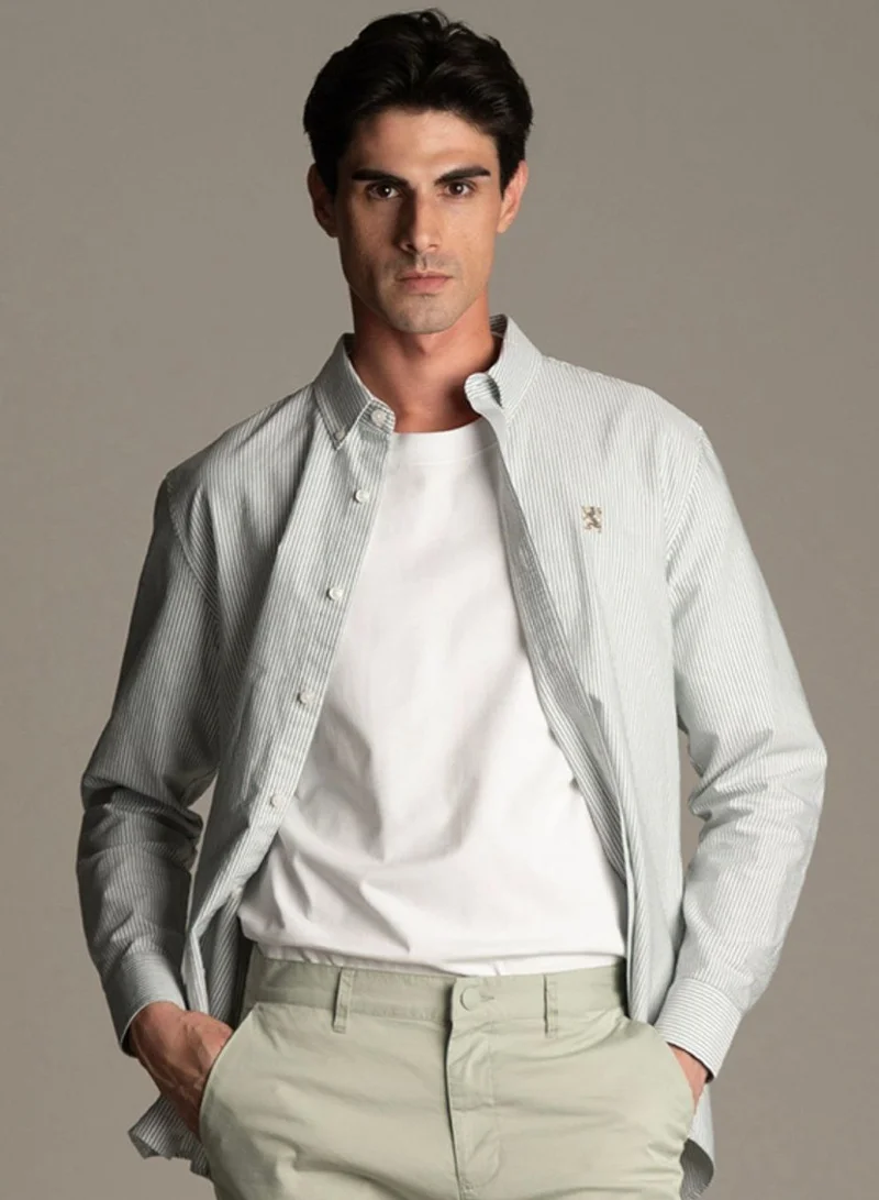 GIORDANO Men's Oxford Long Sleeve Shirt