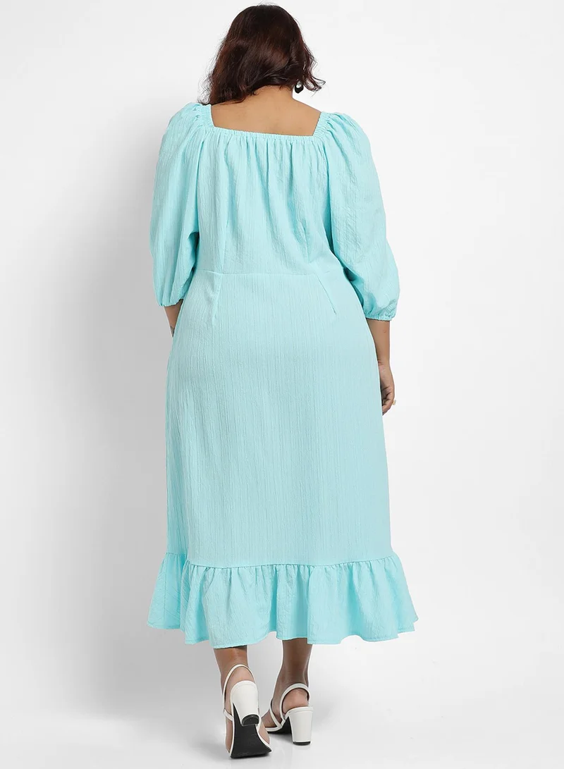 Instafab Plus Ruffled Hem Midi Dress