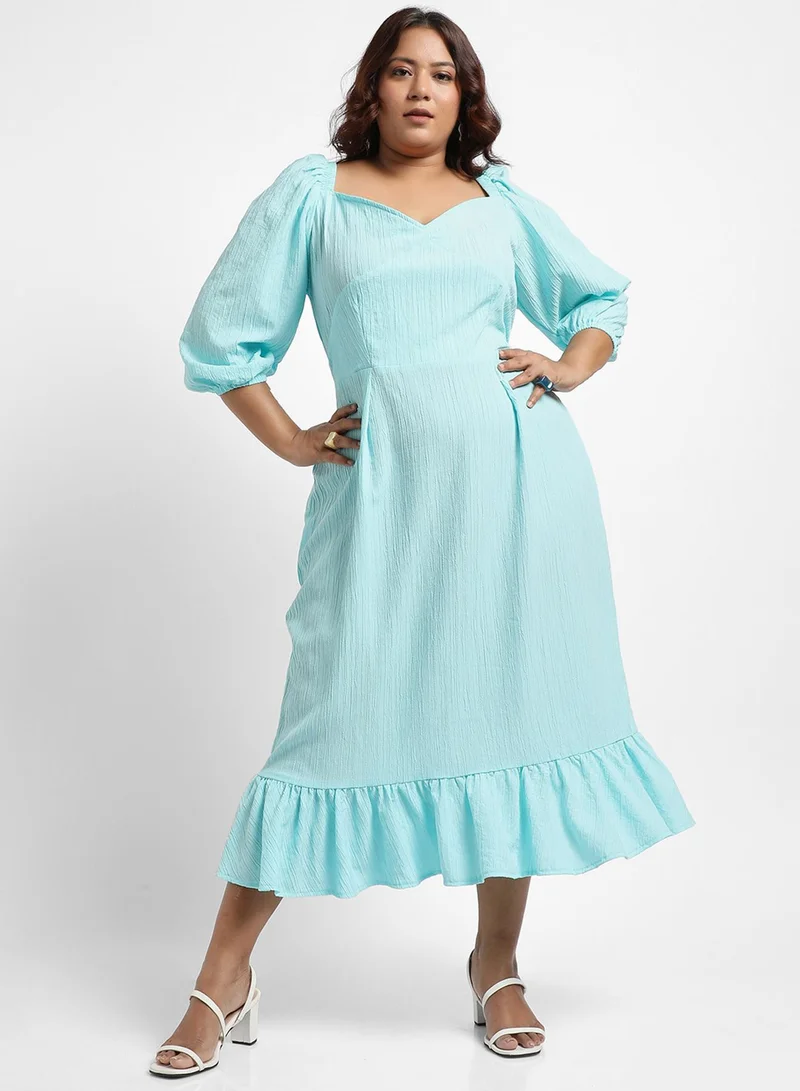 Instafab Plus Ruffled Hem Midi Dress