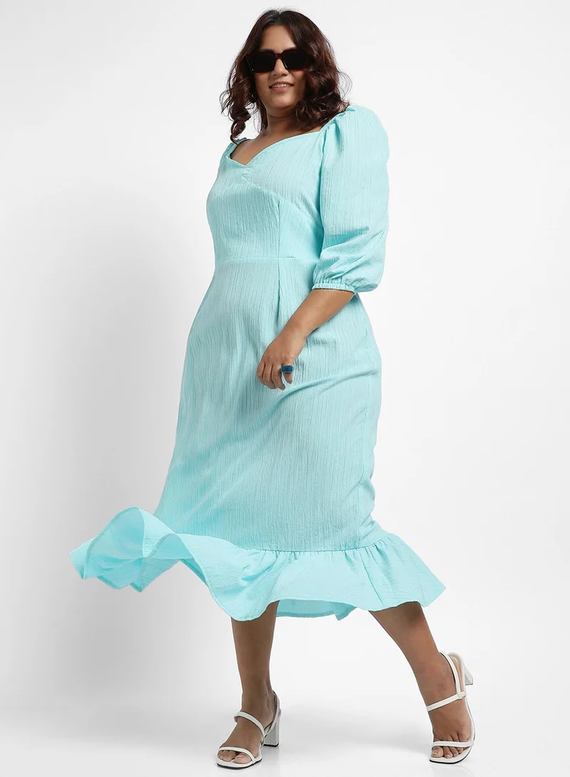 Instafab Plus Ruffled Hem Midi Dress