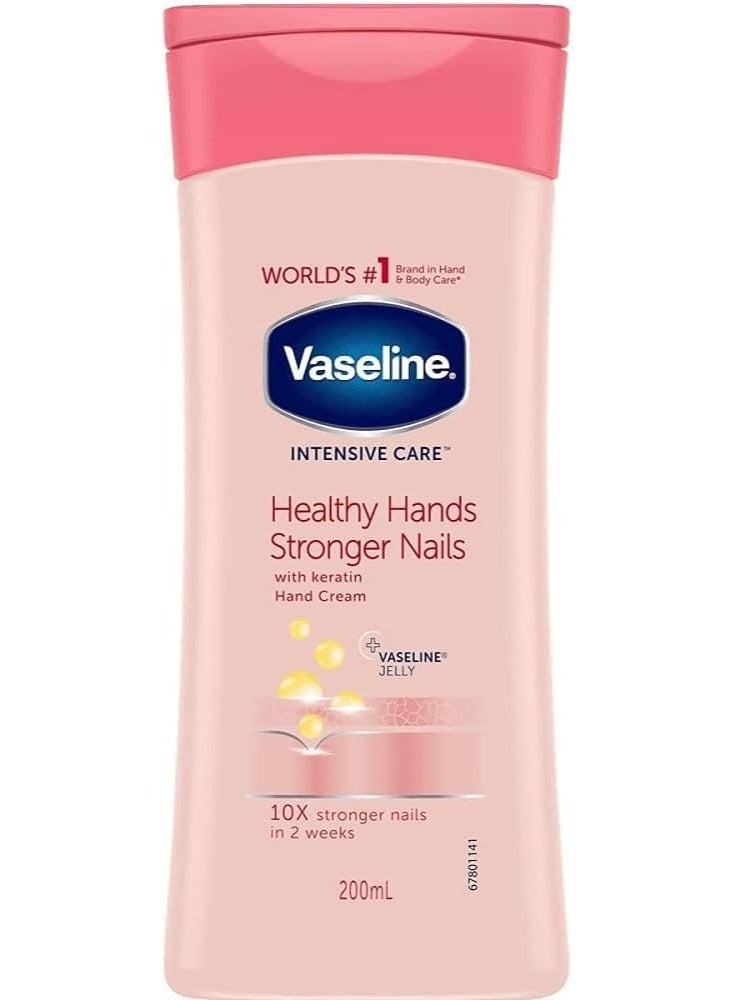 Vaseline healthy hands and stronger nails hand cream 200 ml - Image 2
