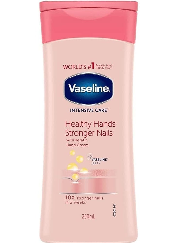 Vaseline healthy hands and stronger nails hand cream 200 ml - Image 1
