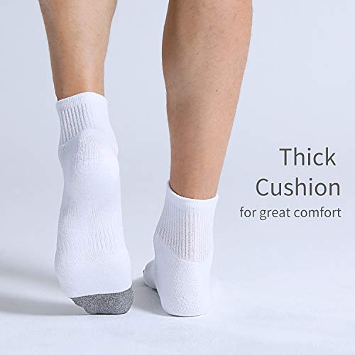 FITRELL 6 Pack Men's Athletic Ankle Socks Cushioned Sports Running Socks, Shoe Size 12-15, White - Image 5