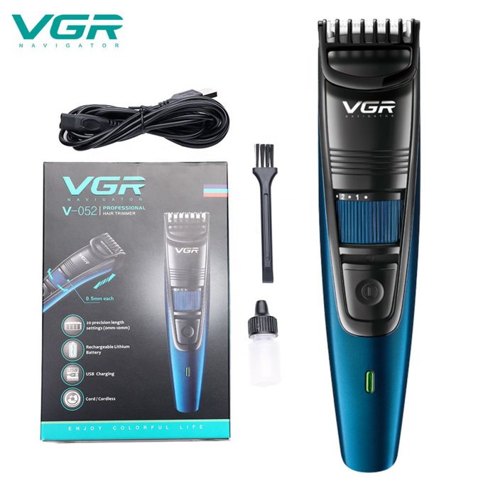 VGR Professional Rechargeable Hair Trimmer Black/Blue - Image 2