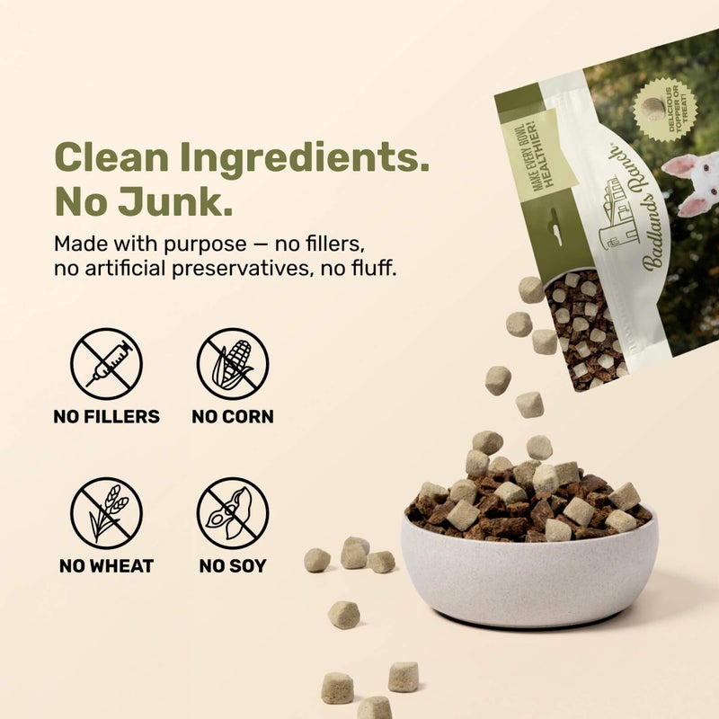 BADLANDS RANCH Superfood Nuggets â€“ Freeze-Dried Raw Dog Treat & Food Topper, Nutrient-Dense Beef Tripe & Kale Formula, High Protein, No Artificial Additives, 8oz Bags (4-Pack Bundle) - Image 4