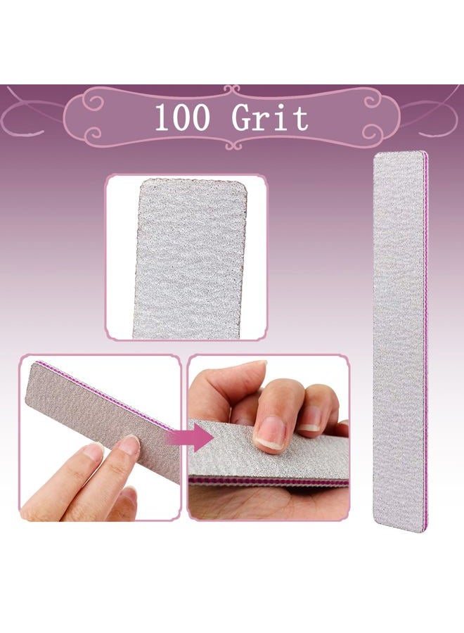 HeeYaa Nail File 12 PCS Professional Reusable 100/180 Grit Double Sides Washable Nail File Manicure Tools for Poly Nail Extension Gel and Acrylic Nails Tools Suit for Home Salon - Image 2