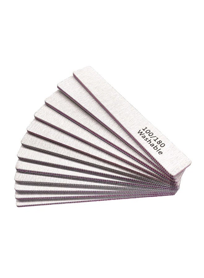 HeeYaa Nail File 12 PCS Professional Reusable 100/180 Grit Double Sides Washable Nail File Manicure Tools for Poly Nail Extension Gel and Acrylic Nails Tools Suit for Home Salon - Image 1