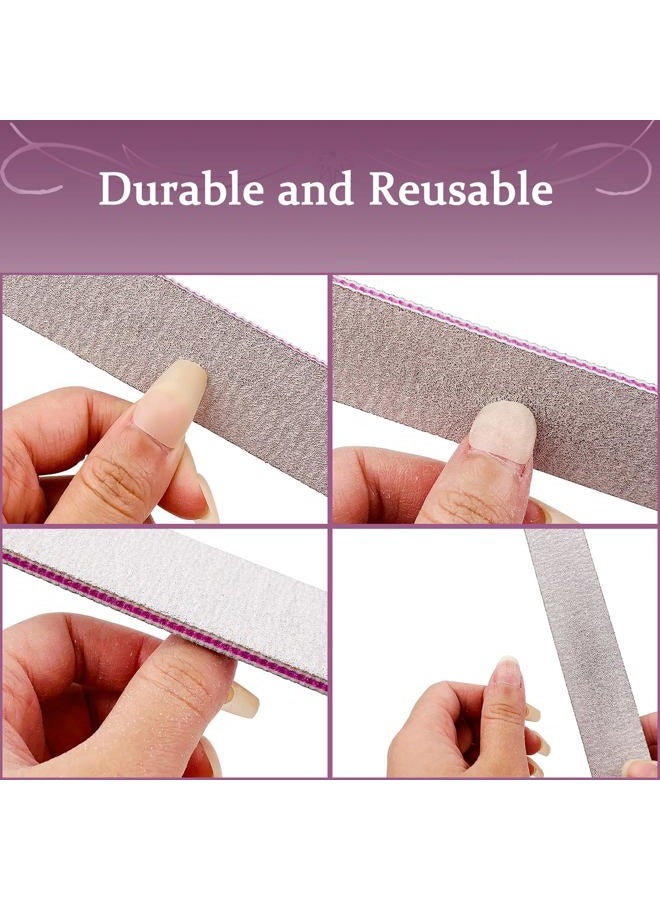 HeeYaa Nail File 12 PCS Professional Reusable 100/180 Grit Double Sides Washable Nail File Manicure Tools for Poly Nail Extension Gel and Acrylic Nails Tools Suit for Home Salon - Image 4