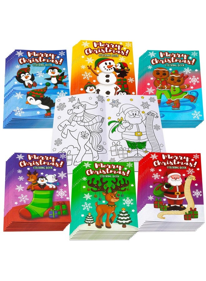 JOYIN 48 Pcs Christmas Coloring Book Bulk in 6 Covers, Xmas Mini Coloring Books for Kids with Snowman, Santa, Reindeer, Make Your Own Craft for Kids School Activities, Party Supplies(Age 8+) - Image 1