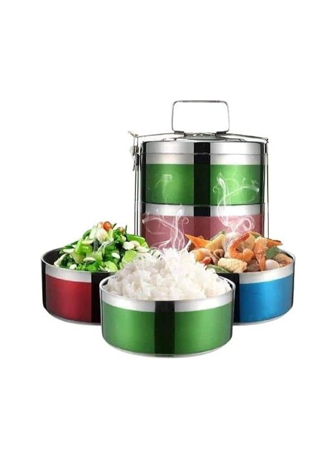 عمود حفظ الطعام 4 دور استانلس الوان حافظ الحرارة مع ستانلس داخلى عالة الجودة - Image 1
