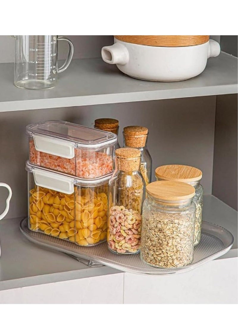 Refrigerator Turntable Organizer, Clear Rectangular Fridge Organizer Storage for Kitchen Pantry Cabinet Fridge Undersink,Cabinet, Table, Pantry, Kitchen, Countertop - Image 2