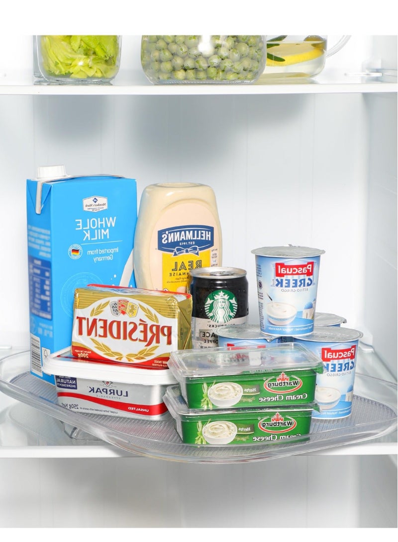 Refrigerator Turntable Organizer, Clear Rectangular Fridge Organizer Storage for Kitchen Pantry Cabinet Fridge Undersink,Cabinet, Table, Pantry, Kitchen, Countertop - Image 4