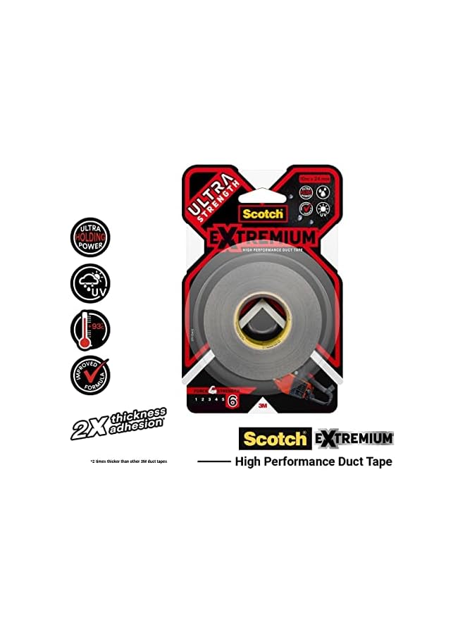 Scotch  Scotch Mount Extremium Tape 24mm x 10m, 1 roll/pack | Black color | Higher adhesion | 2 times thicker | Maximum strength | Multi-Surface | Easy to use | No Tools | Double Sided Adhesive Tape  - Image 2