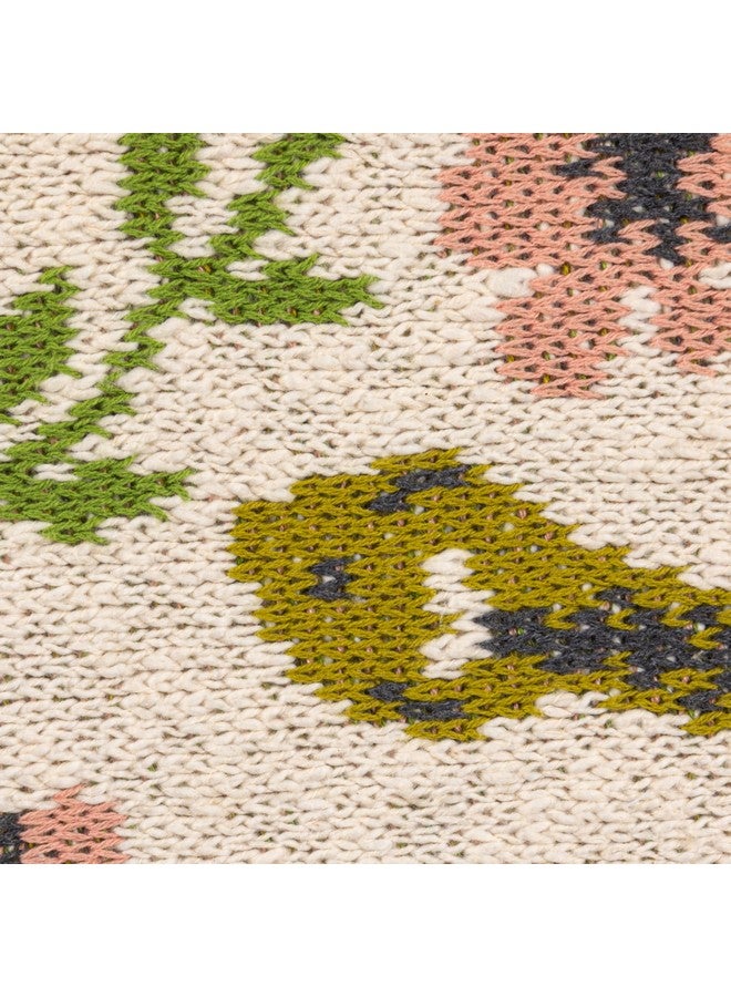 Creative Co-op بطانية أطفال محبوكة من القطن من كرياتيف كوبر مع ثعابين وزهور، 40" طول × 32" عرض - Image 5