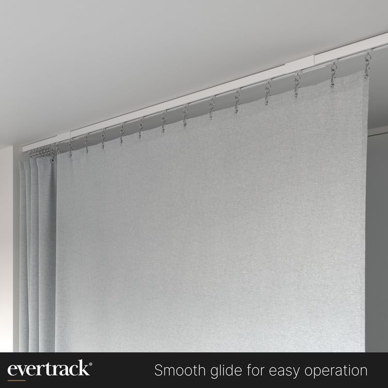 EverTrack Curtain Hooks - Dual Wheel Roller Carriers for Ceiling Mounted Curtain Track with Stainless Steel Hooks for Curtains, Drapes, and Room Dividers - Pack of 60 - Image 4