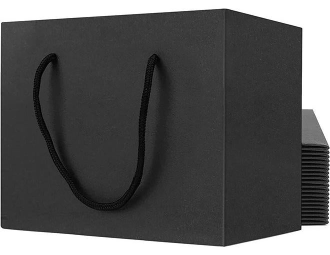 Garlo Large Black Gift Wrap Bags, 20pcs 32 * 25 * 13cm Kraft Paper Black Shopping Bags with Handles Bulk, Merchandise Retail Wrapping Bags for Business, Craft Grocery, Boutique, Party Favor, Wedding. - Image 1
