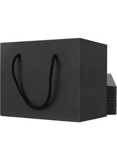 Garlo Large Black Gift Wrap Bags, 20pcs 32 * 25 * 13cm Kraft Paper Black Shopping Bags with Handles Bulk, Merchandise Retail Wrapping Bags for Business, Craft Grocery, Boutique, Party Favor, Wedding.  - Image 1