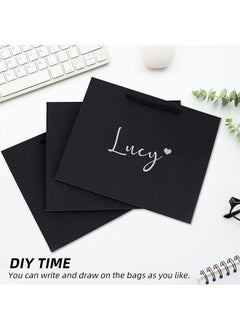 Garlo Large Black Gift Wrap Bags, 20pcs 32 * 25 * 13cm Kraft Paper Black Shopping Bags with Handles Bulk, Merchandise Retail Wrapping Bags for Business, Craft Grocery, Boutique, Party Favor, Wedding.  - Image 3