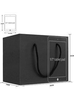 Garlo Large Black Gift Wrap Bags, 20pcs 32 * 25 * 13cm Kraft Paper Black Shopping Bags with Handles Bulk, Merchandise Retail Wrapping Bags for Business, Craft Grocery, Boutique, Party Favor, Wedding.  - Image 4