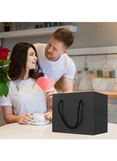 Garlo Large Black Gift Wrap Bags, 20pcs 32 * 25 * 13cm Kraft Paper Black Shopping Bags with Handles Bulk, Merchandise Retail Wrapping Bags for Business, Craft Grocery, Boutique, Party Favor, Wedding.  - Image 5