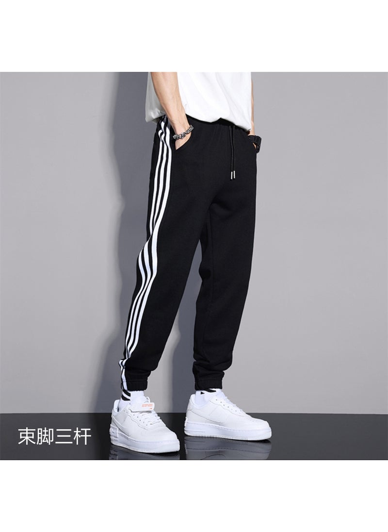 Pants Mens Spring and Autumn New Student Three-bar Loose All-match Casual Sports Pants Trendy Leg-toe Mens and Womens Sweatpants three-bar [thread]]