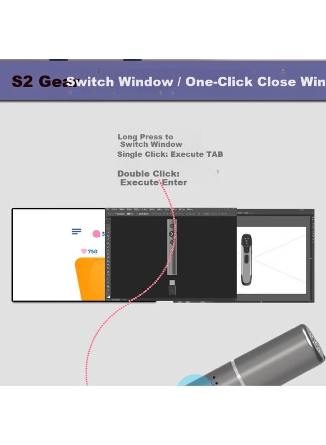 Noomya Nomiya S6 Telescopic Laser Pointer Rechargeable Multifunctional Ppt Remote Control Pen For Teachers Compatible With Seewo Whiteboard All-in-one Multimedia Touchscreen Writing And Page Turner - Image 2